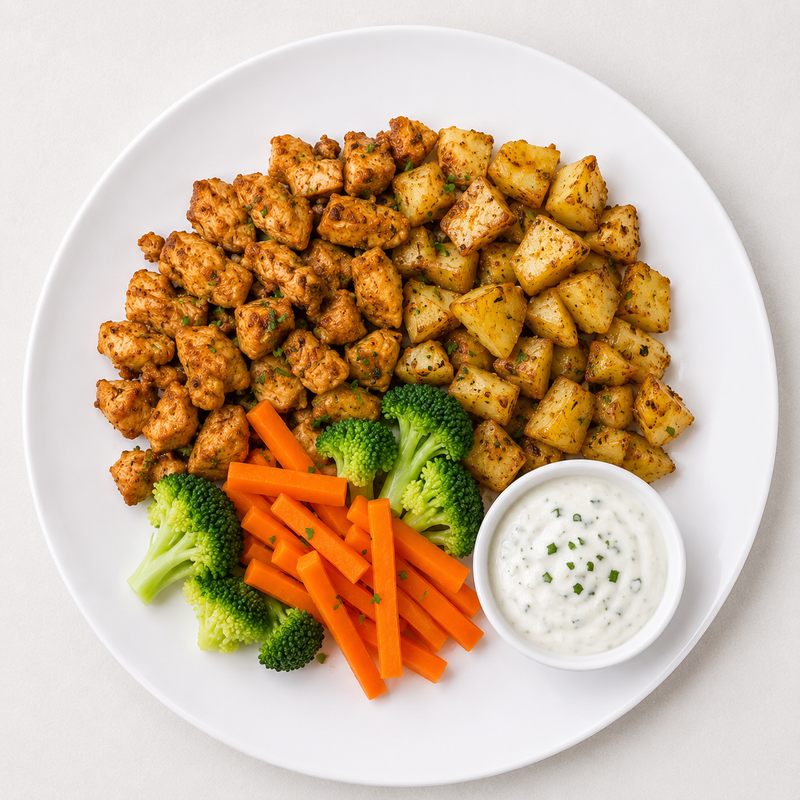 Chicken and Potato W/Garlic Yoghurt Sauce - MealsByAgileX